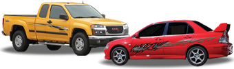 Automotive vinyl graphic kits, car graphics, truck graphics, van graphics, vehicle graphics.
